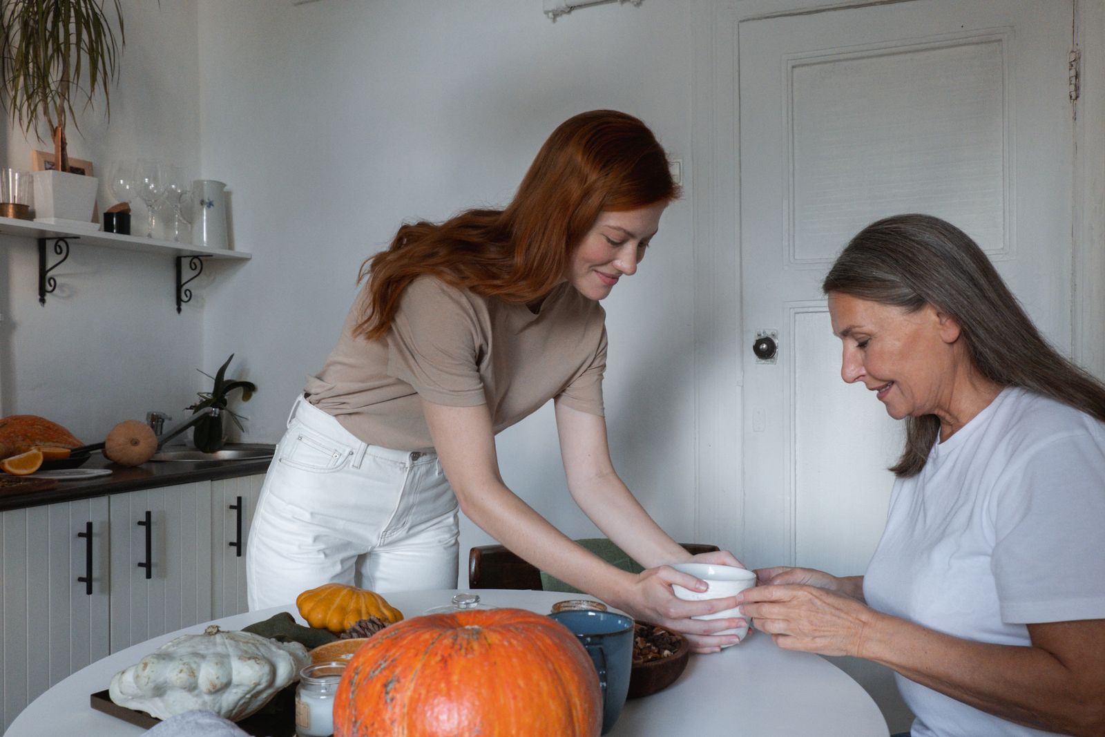 A family caregiver at home with a family member